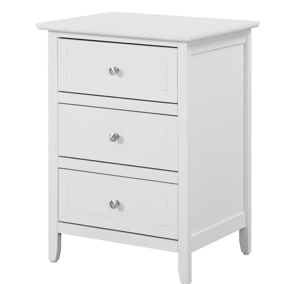 Versatile white night accessory / Fits small spaces well / Keeps important items handy