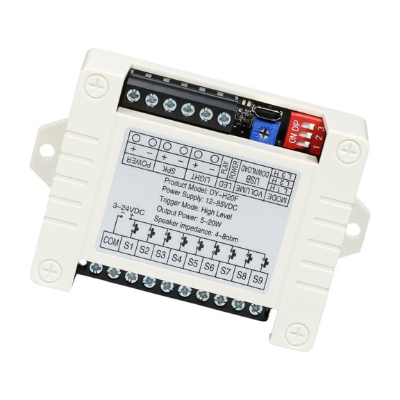 Versatiled 12V To 85V Voice MP3 Module Featuring 9 Channel Triggering Option And Adjustable Voice Control