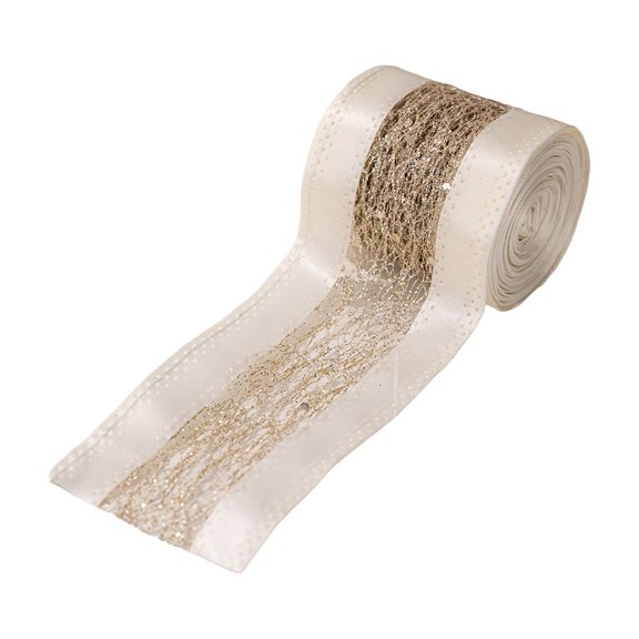 Versatiled Iron Reinforced Burlap Craft Ribbon Supporting Curved Shape For Indoor Holiday Decoration Arrangements
