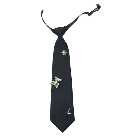 Versatiles Casual Tie Novelty Tie Make Up Neckwear Bear Crowns Pattern Tie for Everyday Elegances