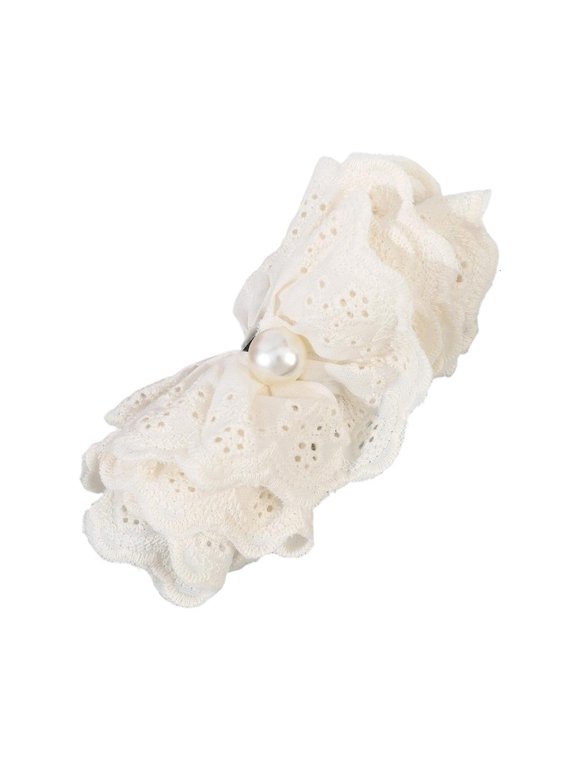 Versatiles Lace Bows Clip Pearls Multiple Use Hair Accessory Decoration