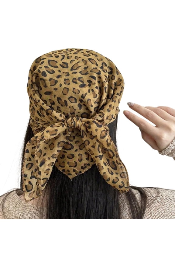 Versatiles Leopard Pattern Headwrap Soft Polyester Leopard Print Head Scarf