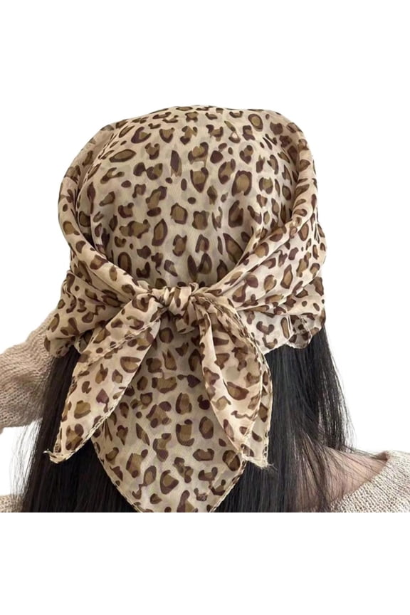 Versatiles Leopard Pattern Headwrap Soft Polyester Leopard Print Head Scarf