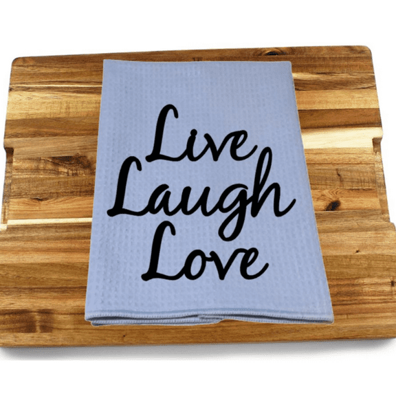 Versatility Dish Towel Gray 16x24 Kitchen Decoration - Live Laugh Love Dishtowel