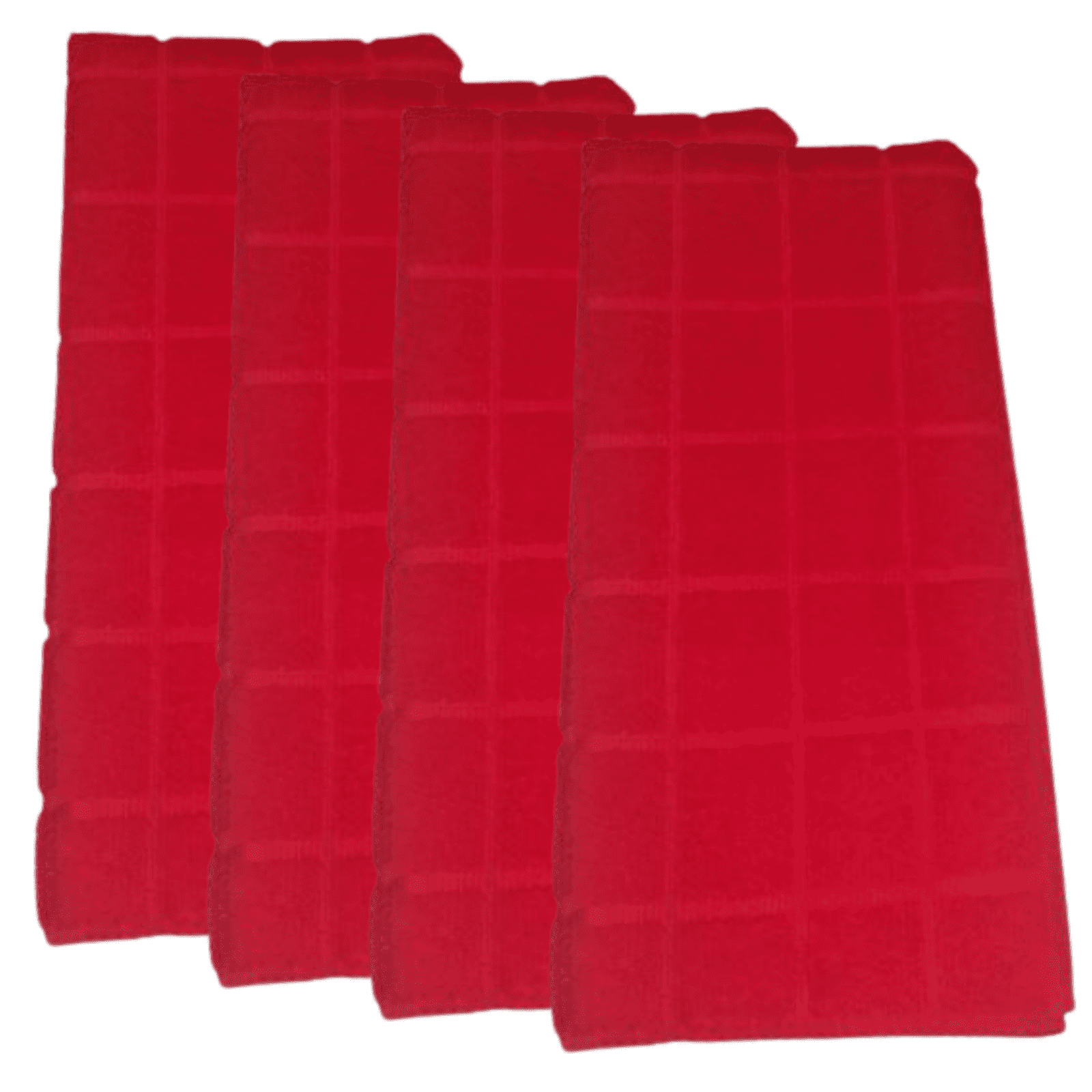 Versatility Dish Towels Red 15x25 Kitchen Dishtowels 4 Pack Set
