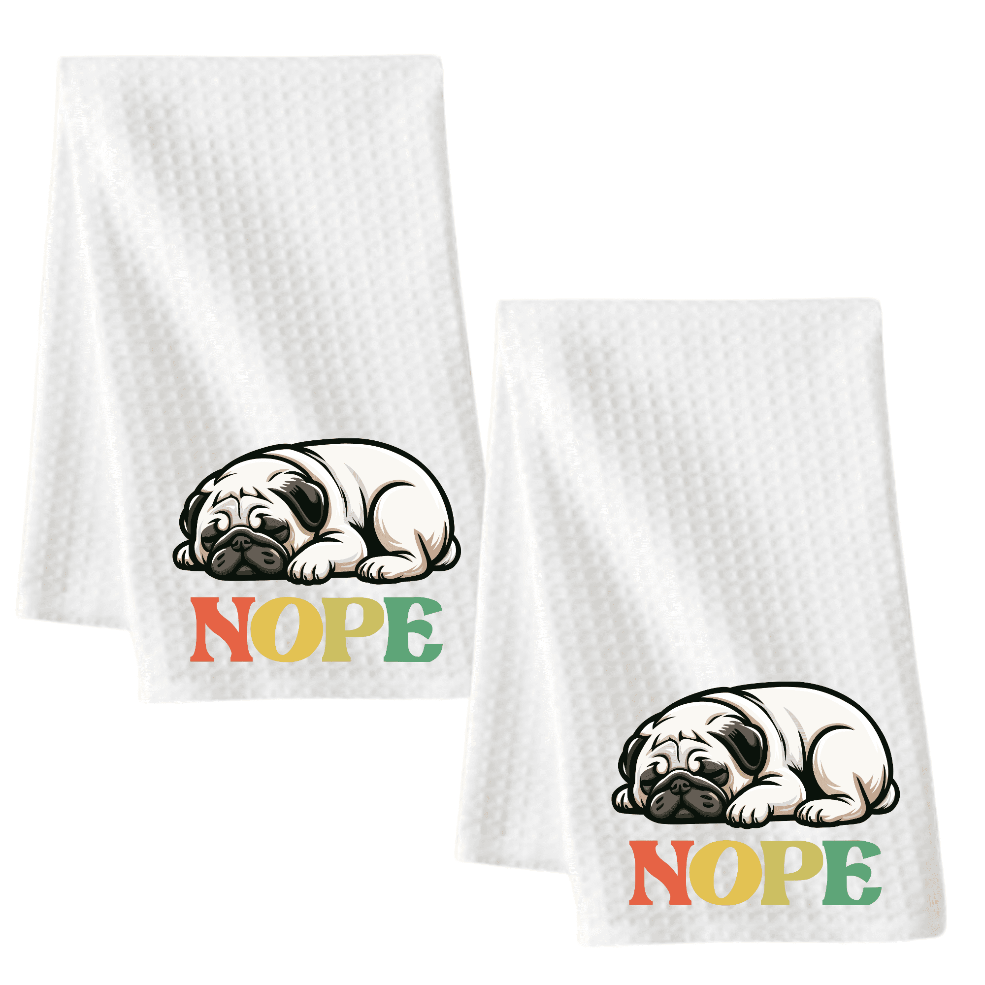 Versatility Dog Dish Towel Pug Funny Kitchen Décor 16x24