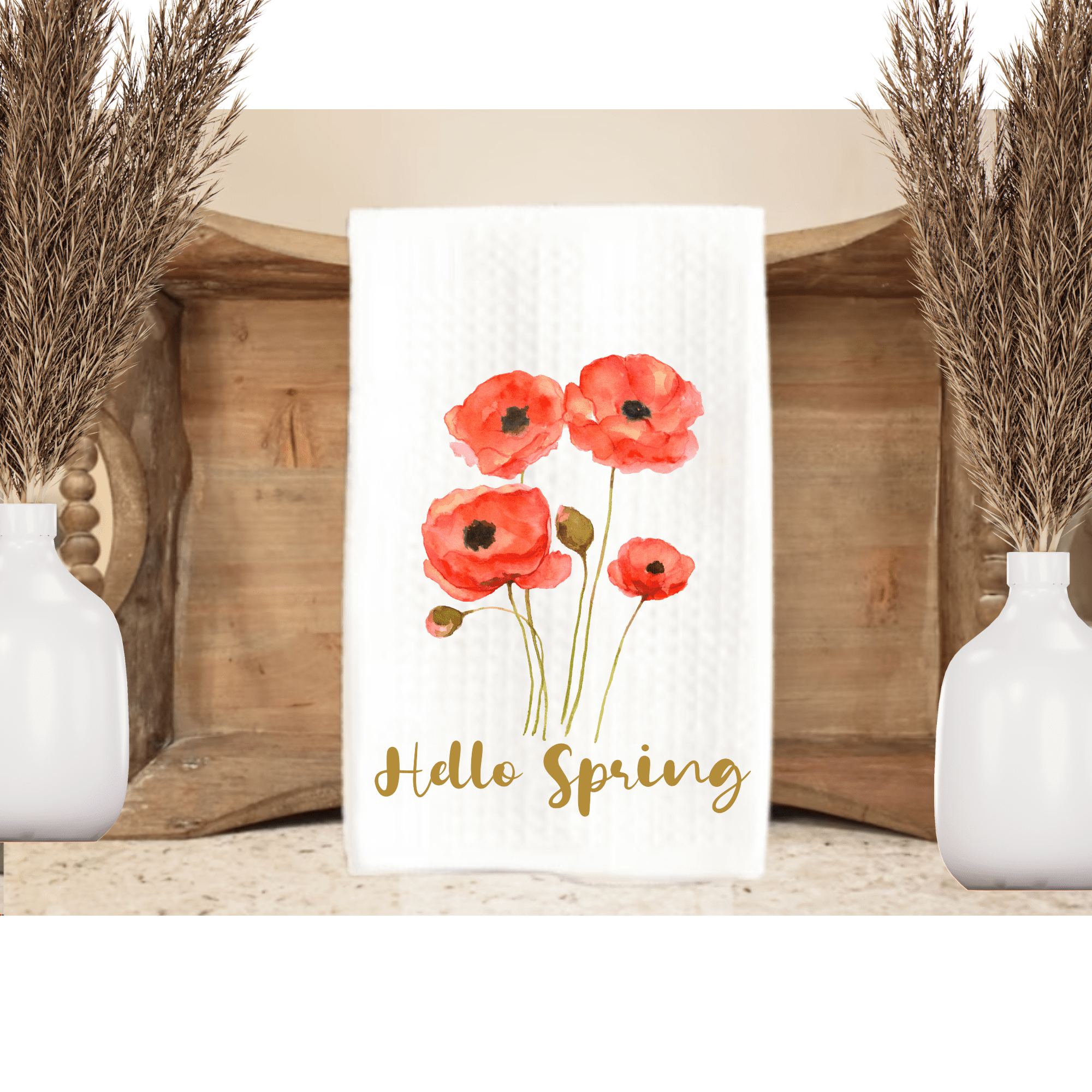 Versatility Hello Spring Poppy Dish Towel 16x24 Inch - Walmart.com