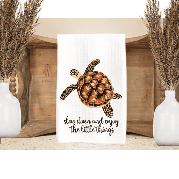 Versatility Kitchen Dish Towel Sea Turtle 16x24 Soft Waffle Weave