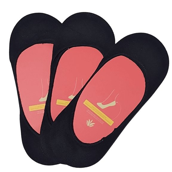 Versatility No Show Socks Women Liners Size 9-11 Black 3 Pairs