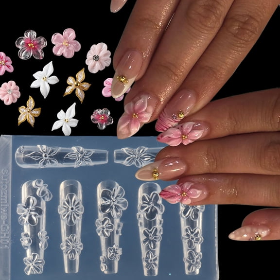 Versatilitys Nails Art Template Retro And Sweet For Various Customer Tastes 3D Flower Pattern Nails Art Mold for Home