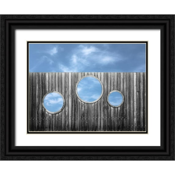 Verschelden, Harry 32x25 Black Ornate Wood Framed with Double Matting Museum Art Print Titled - 4 Different Ways To Look At The Sky.