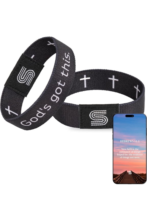 Verse Bracelets Fathers Day For Dad, Daily Scripture Tap Phone Wristbands For Women, Men, Teens, , Christian Religious Gifts For Prayer, Faith Bracelets