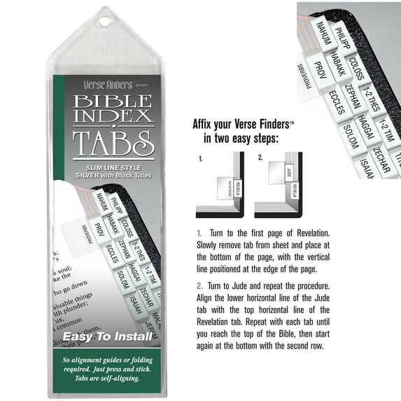 Verse Finders Thin Pack Slim Line Silver Bible Tabs (Other)