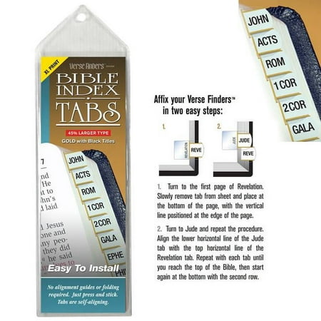 Verse Finders Thin Pack XL Print Gold Bible Tabs (Other)