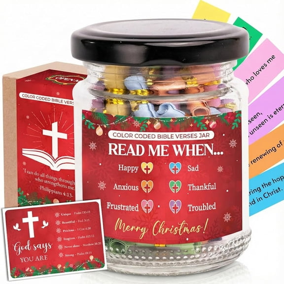 Verse Jar Christmas, Accessories, Prayer Jar, Graduation for Her, Christian Gifts For Women, Religious Gifts for Women, Christmas gifts, Exchange