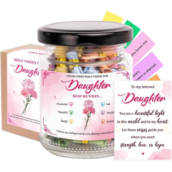 Verse Jar for Daughter,  Accessories, Prayer Jar, Christian Gifts For Women, Religious Gifts for Daughter, Inspirational for Teen Girls, Christian  from Mom or Dad