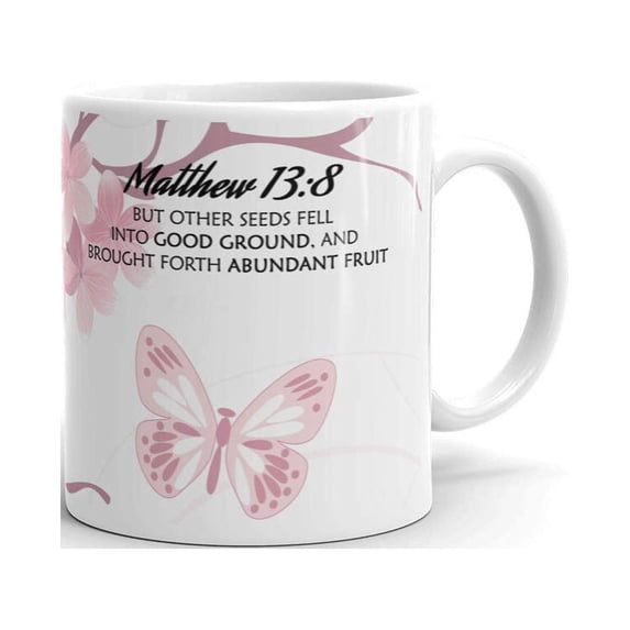 Verse Mathew 13:8 Other Seeds Fell Coffee Tea Ceramic Mug Office Work Cup Gift