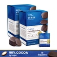 thumbnail image 1 of Verse 90% Dark Chocolate Squares - Gluten Free, Keto, Low Sugar Snack - Creamy Dark Cocoa - Only 1g Cane Sugar - Individually Wrapped, Vegan Cacao Chocolate Squares (9 Count, 2 Pack), 1 of 8