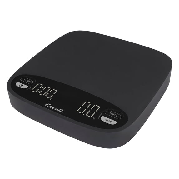 Escali Versi Coffee Scale with Timer, Weigh up to 6.6 lbs / 3,000 Grams, Rechargeable - Black, Standard