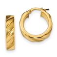 thumbnail image 1 of Versil  14 Karat Yellow Gold Brushed and Polished 5.3mm Hoop Earrings, 1 of 5