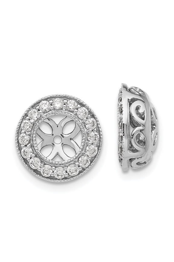 14K White Gold True Origin Lab Grown Diamond Earring Jackets by