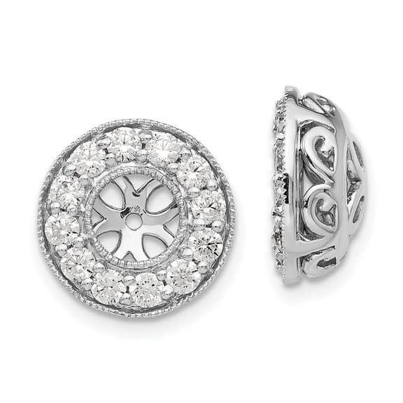 Versil Lab Grown 14K White Gold Rhodium-plated Diamond Earring Jackets by