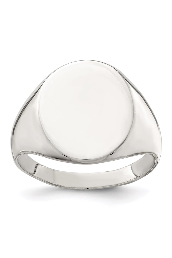 Sterling Silver 17x13mm Closed Back Signet Ring by 9