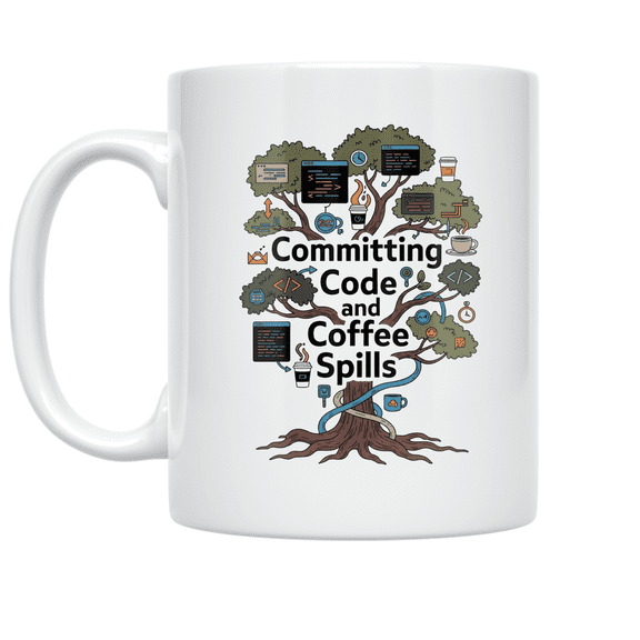 Version Control Diagram Art - Developer Enthusiast - 11 oz Ceramic Coffee Mug