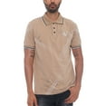 thumbnail image 1 of Version Couture Mens Collar Polo Shirt Casual Designer Greek Printed Pattern Top, 1 of 5
