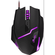 VersionTECH. T10 Gaming Mouse Wired, 7200 DPI Adjustable, 7 Programmed Buttons, 7 Circular & Breathing LED Light, Ergonomic Optical PC Computer Gaming Mice with Fire Button for FPS Games, Office