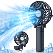 VersionTECH Portable Handheld Fan,4000mAh USB Rechargeable Battery Operated,3 Speed Wind,180  Foldable Mini Table Fan for Travel Home Office
