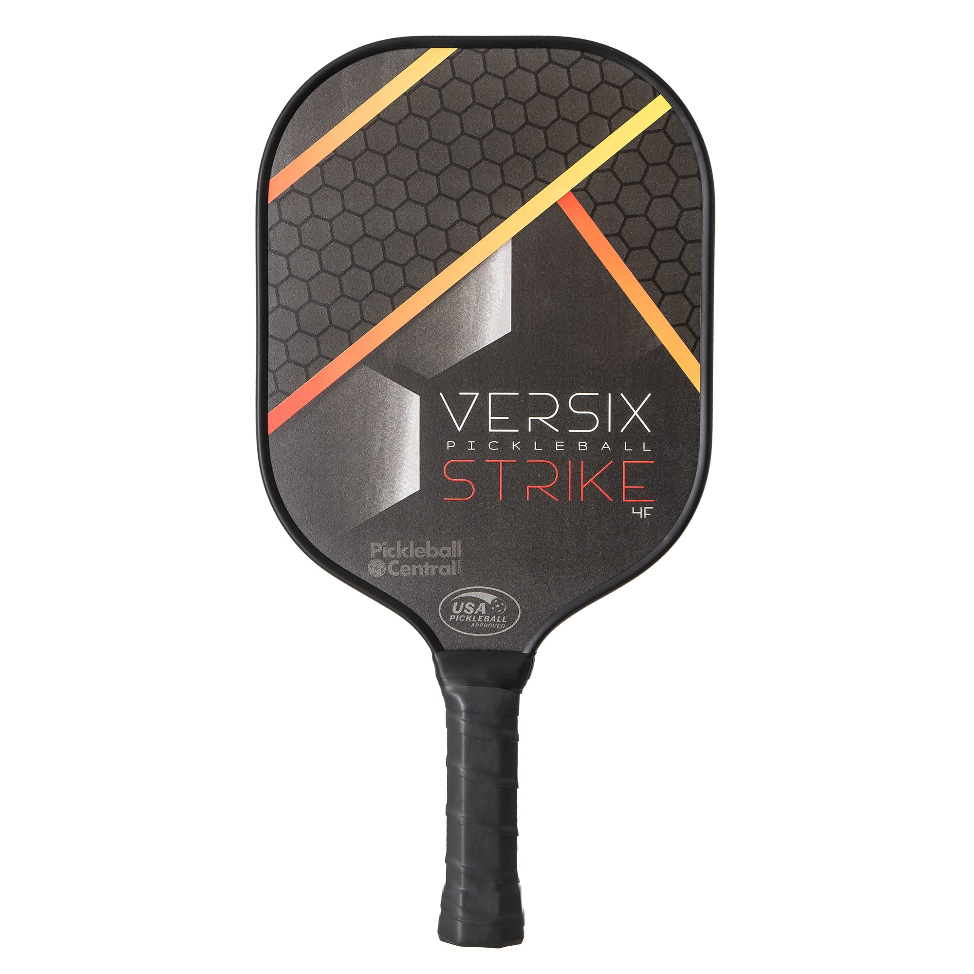 PickleballCentral VERSIX Strike 4F Lightweight Pickleball Paddle, Universal Grip, 7.1-7.5 oz, Orange