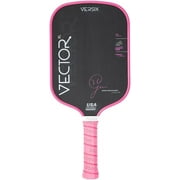 Versix Vector XL Genie Bouchard Signature Pickleball Paddle, 15MM, Raw Carbon Fiber, Elongated, Thermoformed, 5.75 Forged Octagonal Handle (Lightweight Pink)