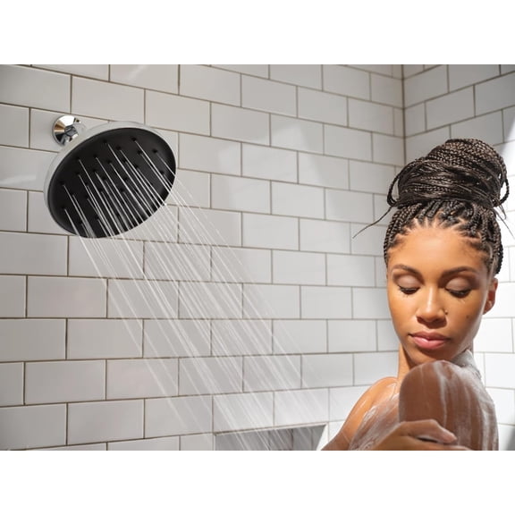 Verso 9-Inch Round Rain Shower with Dial and Magnetix Docking, Adjustable High-Pressure Rainfall Shower,