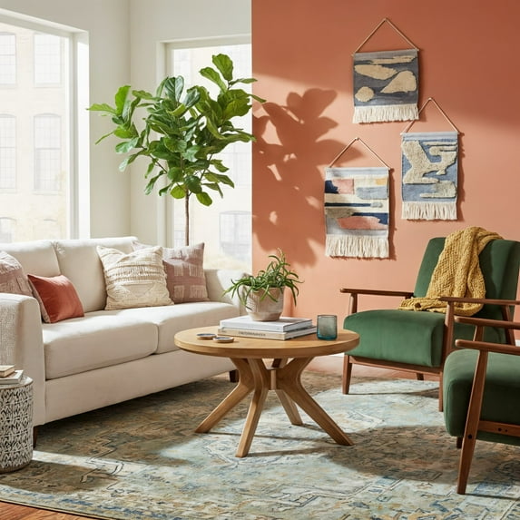 Verso Round Coffee Table (30in x 30in / 760mm x 760mm), Pecan