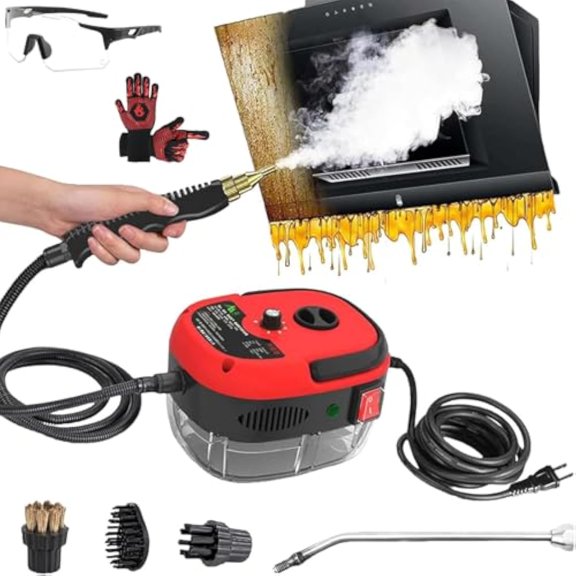 Versora Pro Car Steam Cleaner 2500W High - Temp Portable Machine, 6 Speeds, 135° Steam Clean Grease Fast, Works Anywhere – Blasts Dirt in Every Corner (Red)
