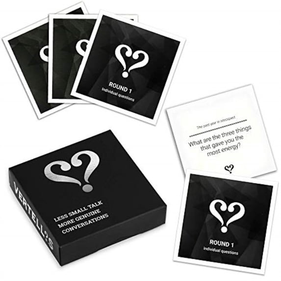Vertellis Holiday Edition Card Game - Thoughtful Conversation Starters and Questions for Groups, Families, Friends, Office - Mindfulness and Communication Building Icebreaker for Parties, Gathering