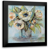 Vertentes, Jeanette 12x12 Black Modern Framed Museum Art Print Titled - Soft Blooms
