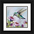 thumbnail image 1 of Vertentes, Jeanette 12x12 Black Ornate Wood Framed with Double Matting Museum Art Print Titled - Hummingbird II Florals, 1 of 4