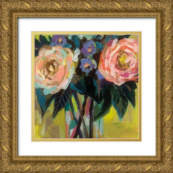 Vertentes, Jeanette 12x12 Gold Ornate Wood Framed with Double Matting Museum Art Print Titled - Happy Couple