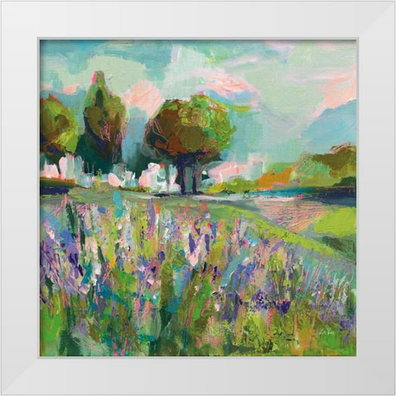 Vertentes, Jeanette 12x12 White Modern Wood Framed Museum Art Print Titled - Field of Flowers