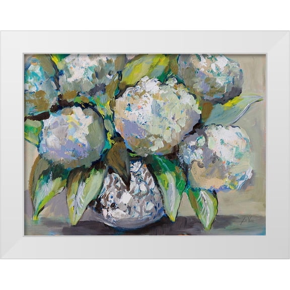 Vertentes, Jeanette 14x12 White Modern Wood Framed Museum Art Print Titled - Coastal Bloom