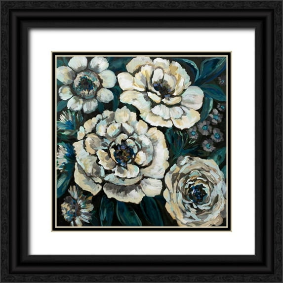 Vertentes, Jeanette 15x15 Black Ornate Wood Framed with Double Matting Museum Art Print Titled - Midnight