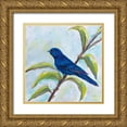 thumbnail image 1 of Vertentes, Jeanette 15x15 Gold Ornate Wood Framed with Double Matting Museum Art Print Titled - Indigo Bunting, 1 of 4