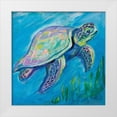 thumbnail image 1 of Vertentes, Jeanette 15x15 White Modern Wood Framed Museum Art Print Titled - Sea Turtle Swim, 1 of 4