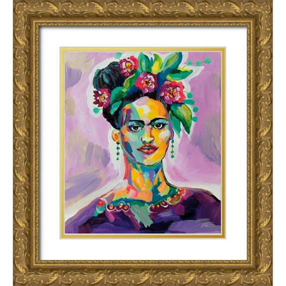 Vertentes, Jeanette 15x17 Gold Ornate Wood Framed with Double Matting Museum Art Print Titled - Frida v2