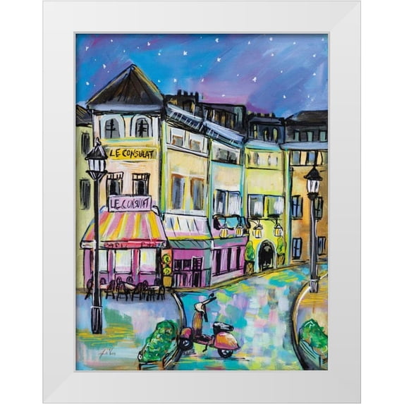 Vertentes, Jeanette 15x18 White Modern Wood Framed Museum Art Print Titled - Paris Evening I