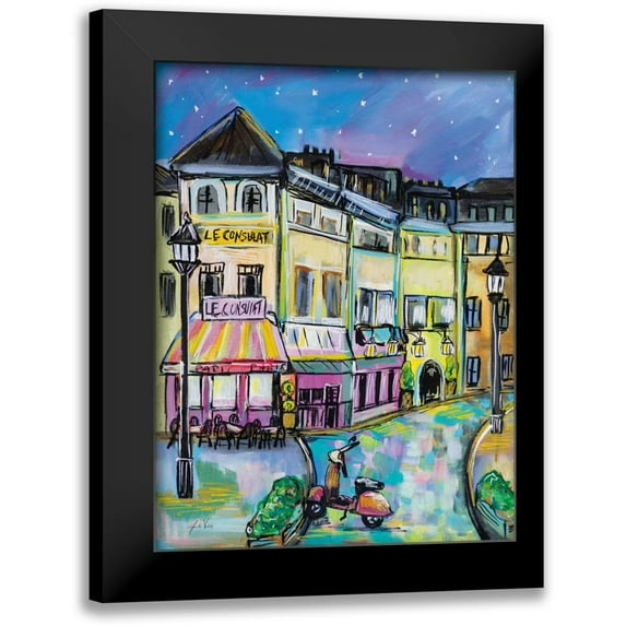 Vertentes, Jeanette 19x24 Black Modern Framed Museum Art Print Titled - Paris Evening I