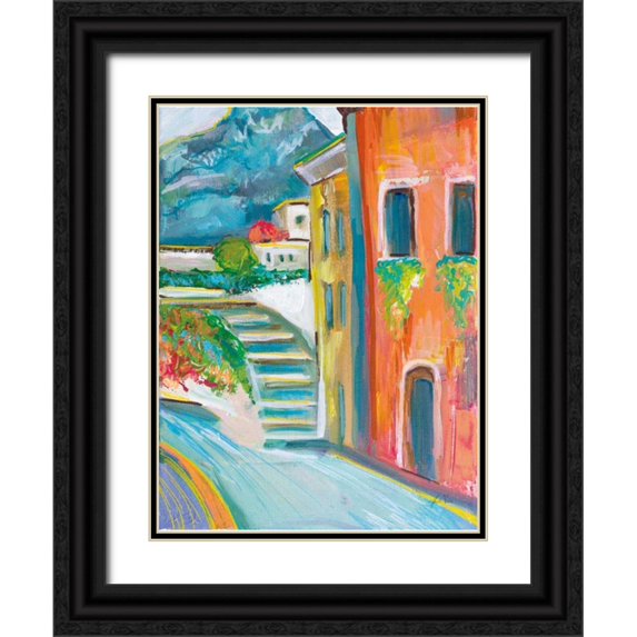 Vertentes, Jeanette 19x24 Black Ornate Wood Framed with Double Matting Museum Art Print Titled - Positano II