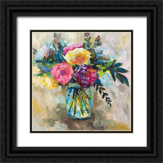 Vertentes, Jeanette 20x20 Black Ornate Wood Framed with Double Matting Museum Art Print Titled - Masons Bouquet